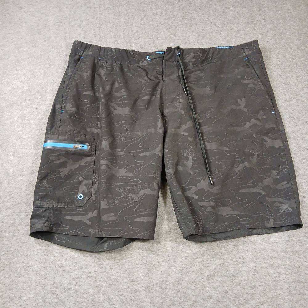 ZeroXposur Board Shorts Mens‎ XXL Black Camo Swim Trunks Cargo Pocket TM2315